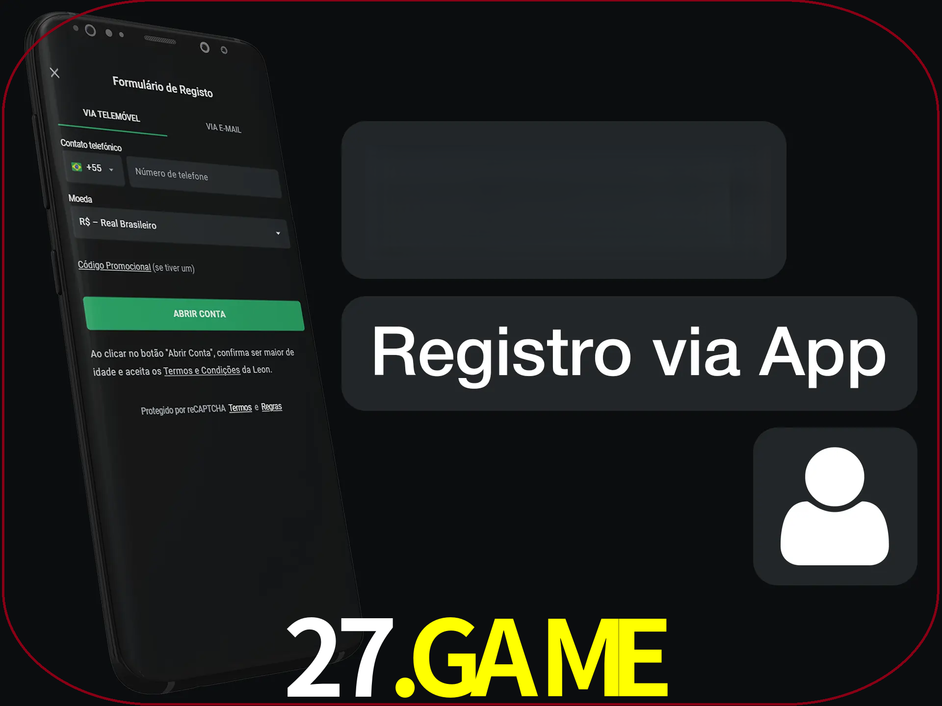 Registre-se com duas etapas usando o aplicativo.